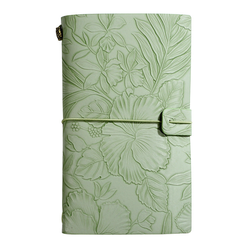 Green 2-Pack Vintage Floral Embossed PU Leather Journals - 192 Pages Each