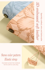 Brown 2-Pack Vintage Floral Embossed PU Leather Journals - 192 Pages Each