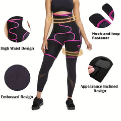 Yellow Women's 3-in-1 Body Shaper: Waist Cincher, Thigh Slimmer, Glute Lifter - Workout Gear (Size : S/M)