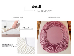 Bean paste color Plush Crystal Velvet Fitted Sheet - Ultra Soft, Warm & Thick for Winter (138x190+36cm)