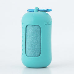 Light Blue Quick Dry Cooling Towel Set (2 Pack) - Microfiber Sport Towels with Silicone Cases & Carabiners