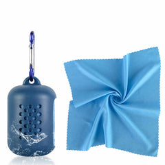 Purple Quick Dry Cooling Towel Set (2 Pack) - Microfiber Sport Towels with Silicone Cases & Carabiners