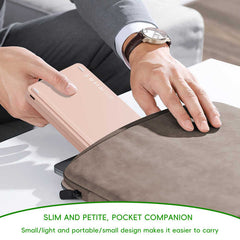 Purple Ultra-Slim Foldable Bluetooth Keyboard - Portable Wireless Rechargeable Travel Keyboard for iOS Android Windows Devices