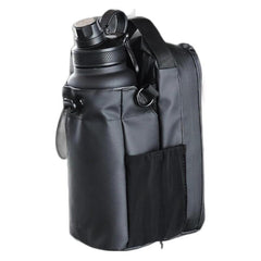 Black Magnetic Gym Water Bottle Holder Bag - Crossbody Sling Pouch for Essentials