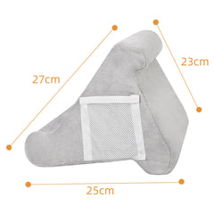 Grey Soft Multi-Angle Tablet Pillow Stand - Comfy Reading & Viewing Holder for iPads, Books, eReaders