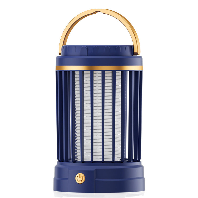 Dark Blue Portable 3-in-1 Electric Mosquito Zapper Lamp - UV Bug Killer, Warm Night Light & Bright Lantern, USB Plug-in use