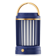 Dark Blue Portable 3-in-1 Electric Mosquito Zapper Lamp - UV Bug Killer, Warm Night Light & Bright Lantern, USB Plug-in use