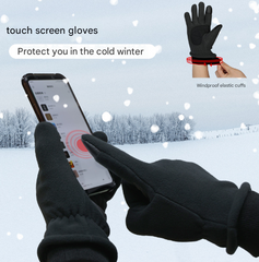 M Black Warm Windproof Touchscreen Gloves - Anti-Slip Grip for Winter Cycling & Outdoor Sports