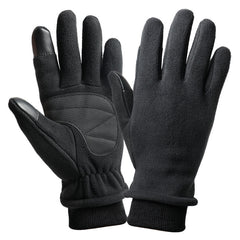 XL Black Warm Windproof Touchscreen Gloves - Anti-Slip Grip for Winter Cycling & Outdoor Sports