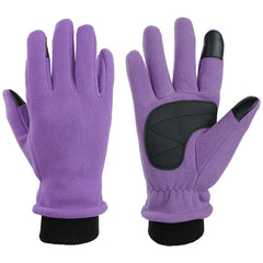 XS Purple Warm Windproof Touchscreen Gloves - Anti-Slip Grip for Winter Cycling & Outdoor Sports