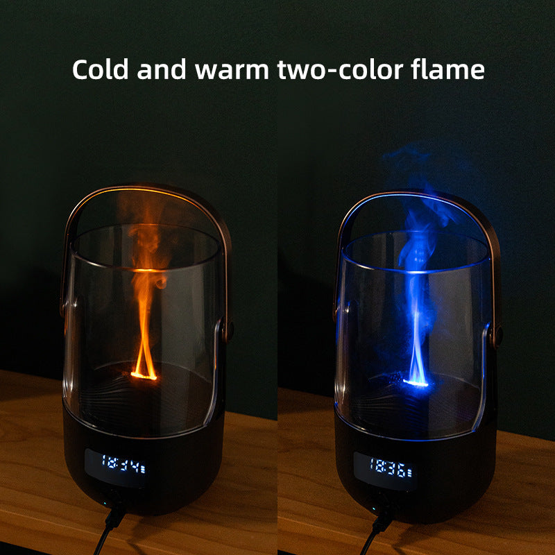 Creative Retro Flame Essential Oil Diffuser - Portable Humidifier for Office, Bedroom & Camping