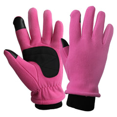 XS Pink Warm Windproof Touchscreen Gloves - Anti-Slip Grip for Winter Cycling & Outdoor Sports