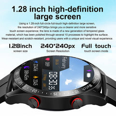 Silver Silicone +22MM Brown Mitsubishi Steel Strip Business Smartwatch with ECG and PPG Monitoring and Stainless Steel Strap