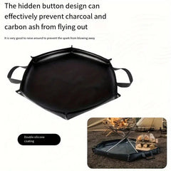 64cm Hexagonal Double-Sided Silicone Fireproof Mat for BBQ and Camping