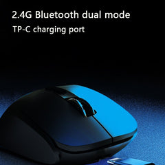 Ergonomic Vertical Wireless Mouse - Dual Mode (2.4G + Bluetooth), RGB Light, Rechargeable 500mAh Battery(black)