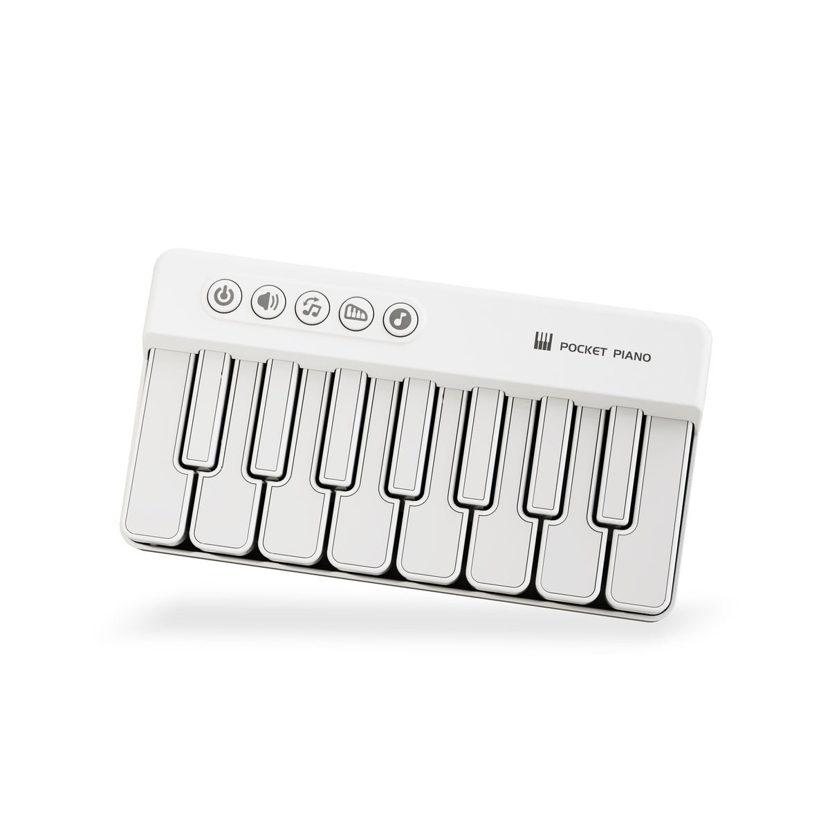 Mini Pocket Piano Electronic Keyboard - 18 Keys, Multiple Modes, LED Lights, Portable Musical Toy(white)