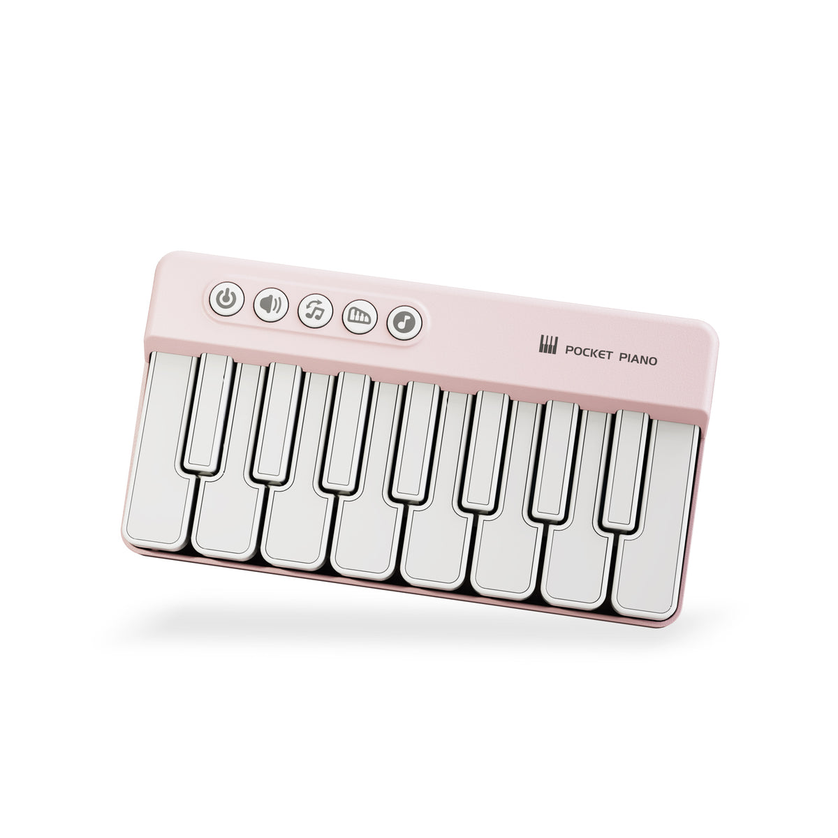 Mini Pocket Piano Electronic Keyboard - 19 Keys, Multiple Modes, LED Lights, Portable Musical Toy(pink)