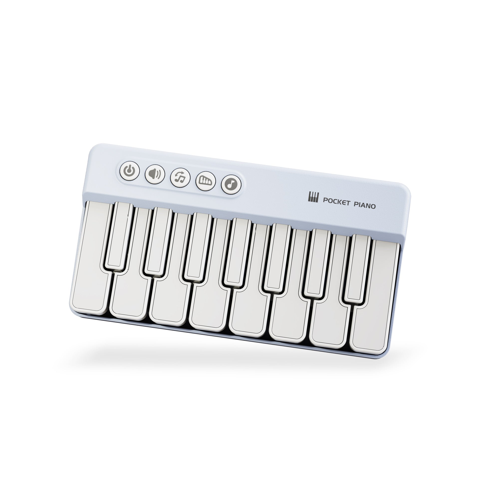 Mini Pocket Piano Electronic Keyboard - 20 Keys, Multiple Modes, LED Lights, Portable Musical Toy(blue)