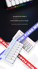 Mini Pocket Piano Electronic Keyboard - 20 Keys, Multiple Modes, LED Lights, Portable Musical Toy(blue)