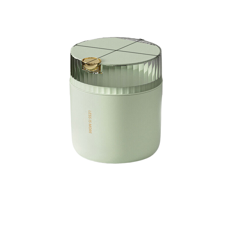 Light cedar green desktop trash can (standard with one roll of garbage bag) 14cm * 15cm (including button) * 16cm