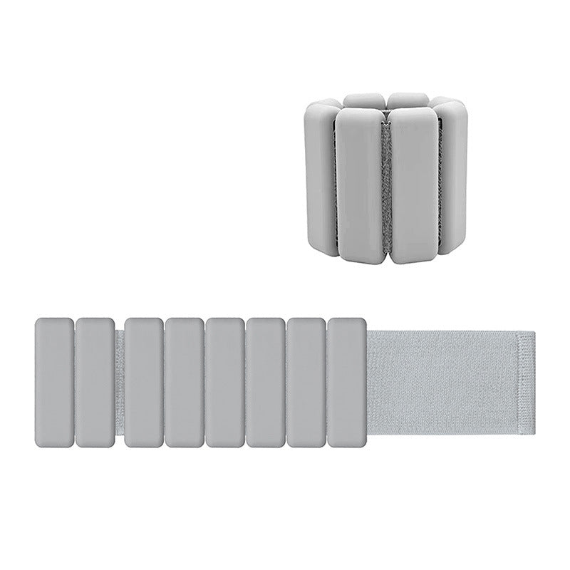 Grey Premium Adjustable Silicone Wrist & Ankle Weights (1lb Each, 2lb Pair) - Waterproof & Sweatproof for Enhanced Yoga, Running & Fitness Workouts