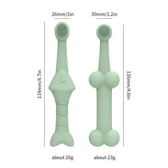 6 x Silicone Pet Toothbrush (3 Fish shape and 3 Bone shape) Green Gentle Food-Grade Silicone Pet Toothbrush - Promotes Healthy Teeth & Gums for Dogs & Cats