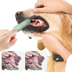4 Pcs Blue Soft Silicone Pet Finger Toothbrush - Gentle Dental Care for Dogs & Cats, Tartar & Plaque Remover