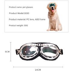 Pink Frame Black Film Retro Pet Goggles - UV Protection Sunglasses for Small Medium Dogs & Cats, Windproof Shatterproof Eye Protection