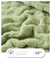 200*230CM Dark Green Ultra-Soft Waffle Textured Plush Fleece Blanket - Large Cozy All-Season Throw for Bed & Sofa