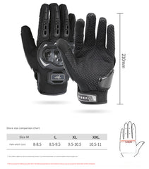 Size M Red and Black Protective Motorcycle Riding Gloves - Hard Knuckle Armour & Touchscreen Fingertips