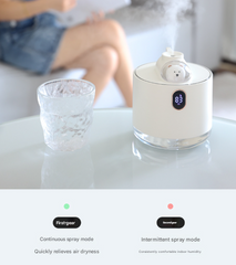 Pink Adorable Space Capsule Humidifier - Portable USB Cool Mist Maker with LED Display & Ambient Night Light