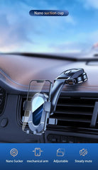 Black Universal Car Phone Mount Holder - 360° Rotation with Upgraded Suction Cup for Dashboard & Windscreen