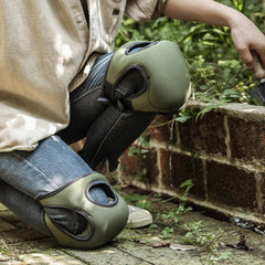 Green Adjustable Gardening Knee Pads - Comfortable Neoprene Knee Protectors for Weeding & Outdoor Work
