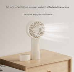 White Mini Portable USB Rechargeable Fan - Quiet Cooling for Desk or Travel