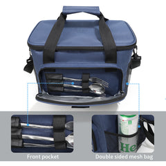 Beige Versatile Large-Capacity Picnic Insulated Bag - Detachable Shoulder Strap & Ice Pack