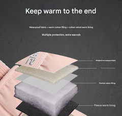 Women's Grey-pink Color Combination Top-Rated Waterproof Touchscreen Ski Gloves - Fleece-Lined for Men & Women