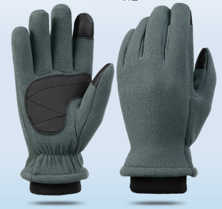 XS Grey Winter Fleece Touchscreen Gloves - Warm & Water-Repellent for Cycling & Outdoor Sports