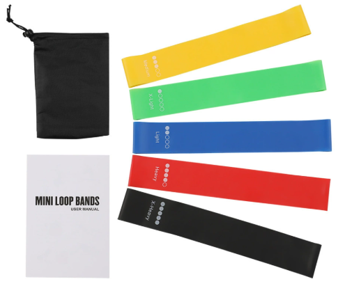 Multicolor 10 Pieces of 2 Sets Premium Resistance Loop Bands - Fitness Exercise Bands for Legs, Glutes, and Strength Training with Carry Bag