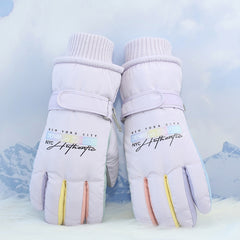 Purple Women's Warm Winter Ski Gloves - Waterproof & Windproof Touchscreen Gloves for Snow Sports