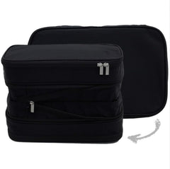 Black Durable Double-Zipper Expandable Water-Resistant Thick and Thin Clothing Storage Bag - Size 40*30*15CM