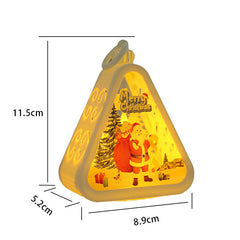 White Snowman Charming Christmas Scene Mini Lanterns (Set of 3) - Battery Operated LED Lights for a Cozy Holiday Glow