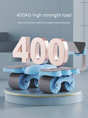 White Six-Elbow Four-Wheel Automatic Rebound Abdominal Wheel - Home Fitness Equipment for Toning Abs and Building Core Strength