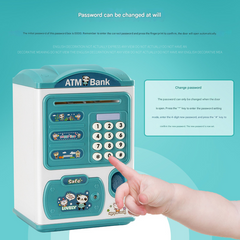 Blue panda Kids Smart ATM Piggy Bank - Automatic Bill Scroll, Password & Fingerprint Unlock with Fun Features