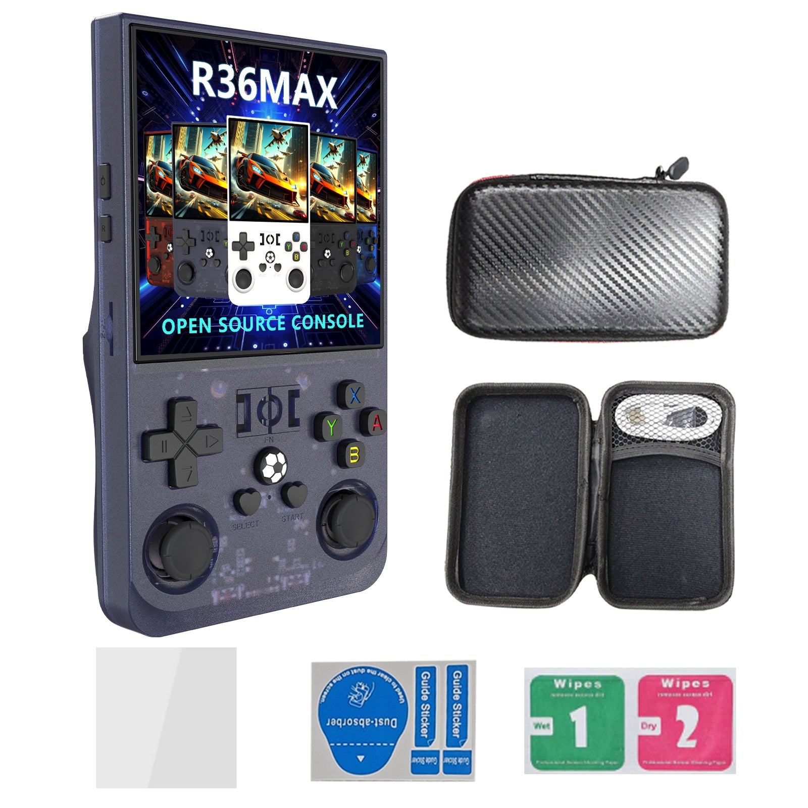 R36MAX Handheld Retro Game Console - 4.0 IPS Screen Open Source Linux 4000mAh Battery 30+ Emulators(grey)"