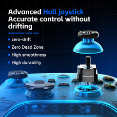 G6 Pro Wireless Gaming Controller - Hall Joysticks & Triggers, Multi-Platform, Six-Axis Gyro, Turbo & Macro(blue)