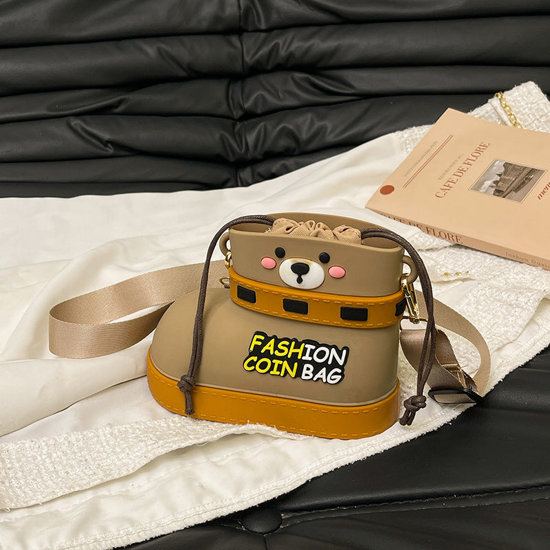 Adjustable Silicone Crossbody Bag - Multi-Way Lightweight Purse with Spacious Design(khaki)
