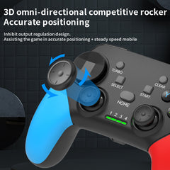 Multi-Platform Wireless Gaming Controller with Dual Motor Vibration, Turbo & Phone Holder(White, red and blue)