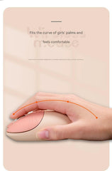Cute Cat Shaped Wireless Office Mouse - Dual Mode 2.4G/Bluetooth, 3-Level DPI, Silent Click(pink)