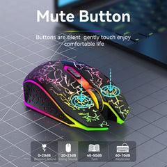 Ergonomic Dual-Mode Wireless Gaming Mouse - Mute Buttons, Adjustable DPI, Rechargeable, Multi-Assist Keys(white)