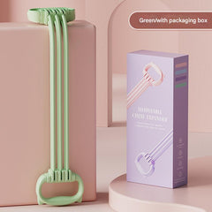 Green Adjustable Resistance Chest Expander with 6 Levels - Cute Cat Ear Puller for Full Body Workout